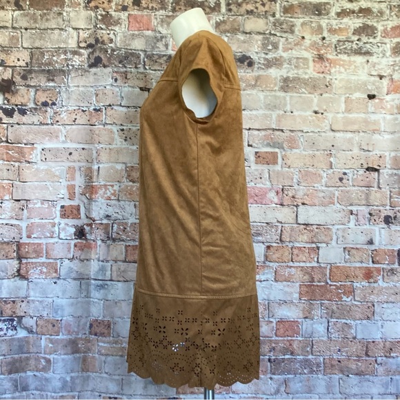 Xhilaration MIDI Smock Dress Brown Short Sleeve Casual Sz M - Picture 5 of 13